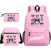 Mochila escolar de 3 piezas con estampado de dibujos animados culloy my melody kuromi, estuche para lápices, bolso de hombro, mochila para aprender