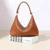 Bolsa de Mão Feminina Nova Tendência Transfronteiriça, Bolsa de Palha Tecida Pura Feita à Mão, Bolsa de Ombro/Axila Fashionável e Estilosa, Bolsa Versátil para o Dia a Dia
