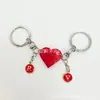 Llavero de Bloque de Construcción Corazón Borgoña Más Vendido Transfronterizo + Llavero de Corazón Desmontable con Colgante de Letra de Aleación 26