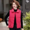 Ropa de Mujer Otoño/Invierno 2026 Estilo Chino Bordado Chaleco Cálido Sin Mangas Ropa de Madre Botón de Rana Chaleco de Algodón Puro Chaleco de Algodón y Seda