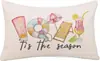 Transfronterizo Nuevo Primavera y Verano Girasol Coche Helado Flor Lino Estampado Cojín de Cintura Dormitorio Coche Decorativo Sofá