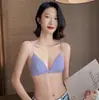 Ropa Interior con Botón Frontal para Mujer, Sujetador Fino Sexy Francés de Triángulo para Pecho Pequeño, Espalda Hermosa, Nuevo Estilo Caliente Conjunto de Sujetador de Tirante Fino