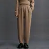 Calça Essencial de Cashmere para Outono e Inverno 2025 Nova Outono Macia e Sedosa Casual Quente Confortável Versátil Simples