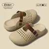 Sandalias perforadas Birkenstock para mujer, nuevo modelo de verano 2026, adecuadas para uso en exteriores, transpirables, antideslizantes, silenciosas, antibacterianas, pantuflas perforadas para uso en casa para mujer