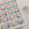 Explosiones de sonido de sacudida 8*8mm copo de nieve taladro de uñas puntiagudo color mágico japonés taladro de vidrio para uñas accesorios DIY decoración de uñas