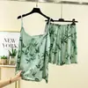 Conjunto de pijama de verão feminino novo, fino, com regata e shorts, modelagem solta plus size para casa, conjunto de duas peças