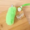 Cubierta de Cinco Líneas para Botella de Vidrio Mini Cilíndrica de Peluche con Forma de Diamante Botella de Perfume para Coche Colgante Adorno para Botella de Perfume de Coche