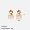 Pendientes Super Hada Camelia Blanca Acero de Titanio Moda Coreana Nueva Estilo Simple Pendientes de Acero Inoxidable para Mujer Moda para Mujer