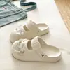 Tendencia de ModaVerano Mariposa Perla Zapatos de Madera DIY para Mujer, Versátiles y Combinan con Todos los Atuendos, Pantuflas Cerradas de EVA tipo Mary Jane