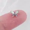 Pendiente de Aleación de Titanio F136 Cola de Taladro Hueso de la Oreja Mariposa Clavo de Hueso de la Oreja Ópalo Zirconio Clavo de Nariz Clavo de Labio Joyería para Perforación Corporal de Titanio G23