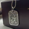 Novo pingente de etiqueta corajosa de prata tailandesa s925 prata esterlina artesanal por atacado, personalidade retrô para homens e mulheres, ornamentos de pingente