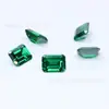 Zircón Facetado Rectangular 7A Zircón Verde/Zircón Verde Claro Octagonal Facetado Corte Plano Gema Sintética al por Mayor