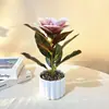 Novo Bonsai de Magnólia Grande Único com 9 Folhas Artificiais Conjunto para Entrada de Escritório Varanda Flor Artificial de Mesa Planta Verde Planta em Vaso
