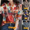 Transfronterizo 2022 Europa y Estados Unidos Nuevo wish Top de Manga Larga Cuello Mao Elegante para Viaje Holgado Camisa Estampada