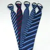 Corbata con cremallera para hombre Vestir Negocios Nudo sin nudos Azul Rayas Fácil de tirar Trabajo Ropa de trabajo Ancho