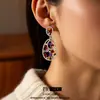 Pendientes Colgantes Huecos Ovalados de Circonita Aguja de Plata Pendientes Vintage de Lujo Ligero Pendientes Exquisitos Versátiles para Mujer