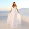 Comercio Exterior Europeo y Americano Amazon AliExpress wish estación independiente Nuevo encaje cuello en V tirante largo elegante vestido de novia