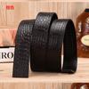 Cinturón no principal Cinturón de cuero genuino para hombre Hebilla automática Patrón de cocodrilo Capa superior Cinturón de piel de vaca Cinturón con tira Sin cabeza Pantalones sin hebilla