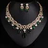 Set de collar y pendientes europeos y americanos de alta resistencia transfronterizo, colección de verano, diseño de alta gama, collar y pendientes de circonita cúbica en forma de lágrima, joyería