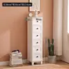 Gabinete Lateral Ultradelgado, Gabinete de Almacenamiento Estilo Cajón Retro, Gabinete de Almacenamiento Tipo Cajón Multicapa, Gabinete de Almacenamiento Pequeño de Madera Maciza
