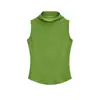 Chaleco Sexy Caliente sin Mangas de Cuello Semi Alto para Mujer 2026 Verano Nuevo Diseño Ajustado Color Sólido Top Ceñido