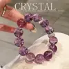 Pulsera de Amatista Brasileña Natural y Cuarzo Rosa Pulsera de Cristal Morado Pulsera para Aprobar el Examen de Admisión de Posgrado