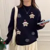 Estudiante de Secundaria Gatito de Dibujos Animados Suéter de Cuello Alto Medio Niña Dulce Coreano Tejido Top Interior Camiseta Básica para Niños Grandes