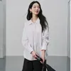 Camisa de mujer con corte afilado, entallada, con cuello, 26 otoño, adelgazante y de corte holgado para el trabajo