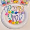 Elástico de Cabelo Desenho Animado Infantil Alta Elasticidade Sem Danificar o Cabelo Menina Fofa Prendedor de Cabelo Cor de Doce Elástico Acessórios de Cabelo Vermelho Cibernético