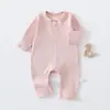 Mameluco de algodón puro para bebé, colección primavera y otoño, mameluco sin costuras de manga larga, mameluco de algodón 95% para recién nacido, pijama de capa base unisex para bebé