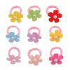 Elástico de Cabelo Flor de Feltro Colorida com Acessórios de Pérola, Elástico Colorido de Flor de Ameixa para Cabelo de Bebê, Elástico Fofo para Cabelo de Meninas Que Não Danifica o Cabelo