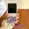 Adequado para capa de celular Z Flip8, capa com areia líquida de borboleta luminosa e estrelas brilhantes para Huawei Pura X, capa N3 Flip