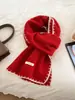 Cachecol de Tricô Elegante de Cor Sólida com Mistura de Lã para Mulheres, Aquecedor de Pescoço Versátil Quente de Inverno para Estudantes, Fabricante