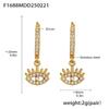 Brincos Xinyixin de aço inoxidável com zircônia incrustada, brincos geométricos de múltiplos elementos, brincos com banho de ouro 18k, combinação de brincos