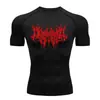 Teum Export Camiseta de Manga Corta con Cuello Redondo Estampada de Secado Rápido de Compresión para Hombre Y2K Ropa Interior Base para Correr Entrenamiento de Fitness Body
