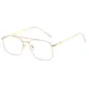 Gafas de lectura de marca BJYX, marco completo, caja de negocios, ultraligeras, ultratransparentes, de color sólido, de metal, de alta calidad, anti luz azul, espejo plano