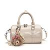 Bolso Bowling de Mano de Moda para Mujer 2025 Otoño Nuevo Simple Nicho Trendy Commuter PU Hombro Cruzado