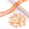 Colgante de Amor de Cristal 8MM Agujero Cruzado Forma de Corazón de Melocotón Vidrio Colgante de Vidrio Pulsera DIY Collar Joyería de Cuentas Accesorios