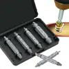 4341 Extrator chave de fenda lote quebrado fio ferramenta de reparo 6 conjuntos de parafuso de cabeça dupla ferramenta de remoção de dentes deslizantes