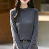 Tejido de Lana Fina para Mujer Cuello Redondo Otoño e Invierno Nuevo Estilo Reductor de Edad Escote Diseño de Diamantes Calientes Suéter Base