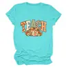 Amazon eBay site independente moda casual elegante feminina laço abóbora gola redonda manga curta camiseta