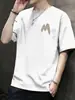 Nueva camiseta de manga corta para hombre, estilo coreano de verano, moderna, sencilla, de media manga, estilo Hong Kong, holgada, informal, de marca.