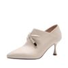 Zapatos de tacón alto de boca poco profunda Zhr para mujer, Novedad Primavera 2023, Versátiles, con lazo, Boca profunda, Cómodos, de tacón alto, Modernos, Versátiles