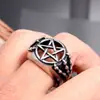 Joyería para Exportación al por Mayor Anillo de Garra para Hombre Audaz Estilo Retro Europeo y Americano Anillo de Estrella de Cinco Puntas de Acero Inoxidable