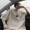 Camiseta Masculina Gola Redonda Pesada Manga Curta Estilo Americano 2025 Verão Fina Tendência Marca Tendência Bonita Solta Manga Meia