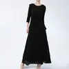 Traje de Dos Piezas de Mujer Miyake Primavera 2025 Camiseta Plisada de Mujer Falda Larga Plisada