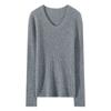 Suéter de Gola U Outono e Inverno Feminino Suéter de Cashmere Feminino Gola Baixa Slim Aparência Emagrecedora Justo Suéter para Usar por Baixo Malha Pura de Cashmere