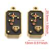 Acero Inoxidable Rectangular Tarjeta de Tarot Cielo Estrellado Colgante Acero Titanio Europeo y Americano Esmalte Palma Luna Etiqueta DIY Aretes