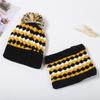 Gorro de Punto Gorro de Lana para Mujer 2025 Otoño e Invierno Nuevo Estilo Coreano Versátil Cálido Cómodo Grueso con Pom-Pom Venta al por Mayor