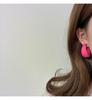 Pendientes de plata 925 con pasador, color caramelo mate, geométricos en forma de C, dulces, moda, color brillante, para mujer, Novedad 2022